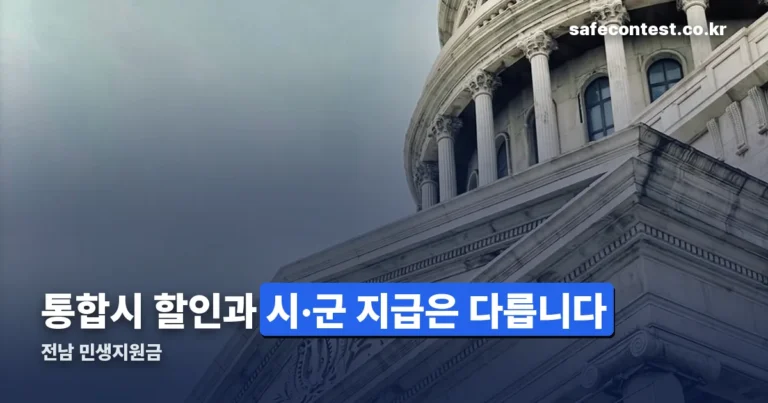 전남 민생지원금 — 통합특별시 할인과 시·군 지급은 다릅니다
