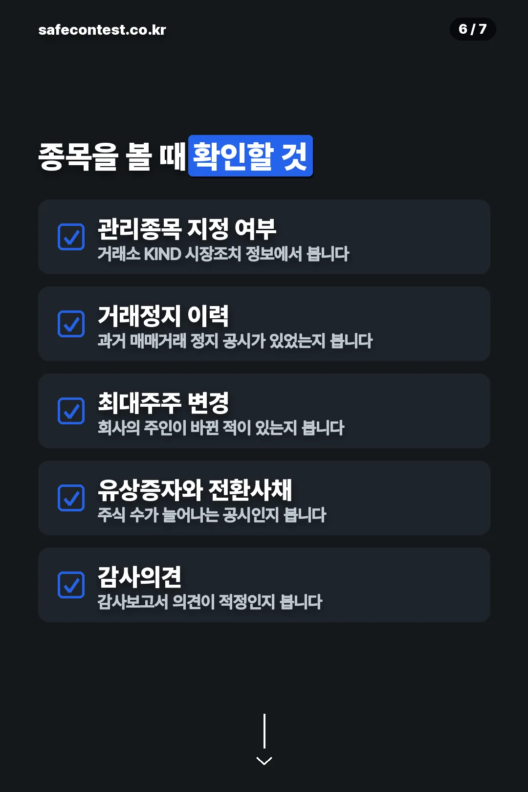 종목 점검 항목