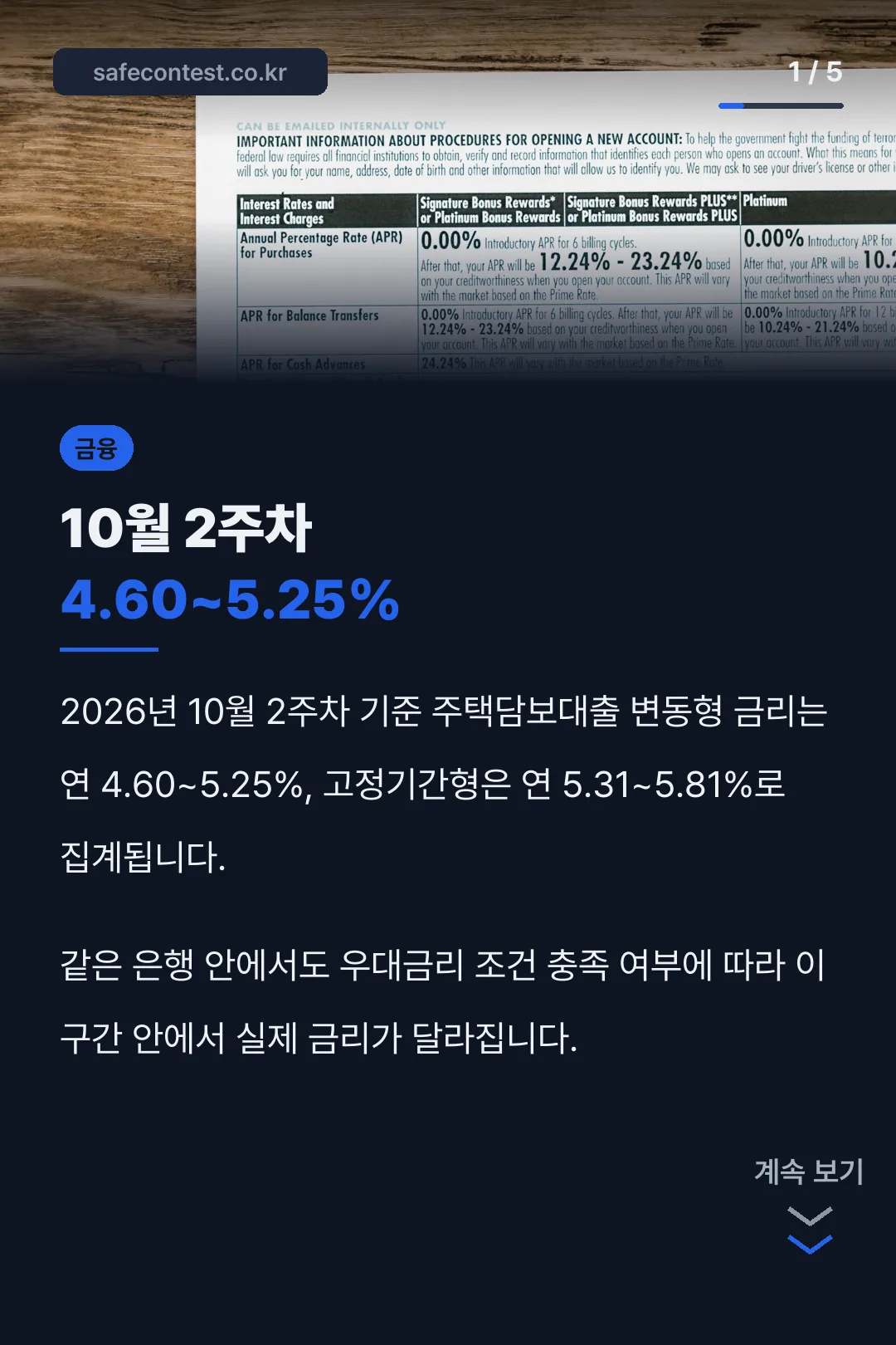 주택담보대출 비교 핵심