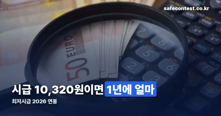 최저시급 2026 연봉 — 시급 10,320원을 월급·연봉으로